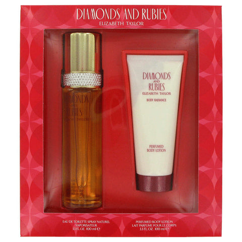 W-Gift-diamonds-&-rubies-by-elizabeth-taylor Gift Set -- 3.3 oz EDT Spray + 3.3 oz Body Lotion