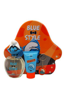 K-Gift-the-smurfs-blue-style-brainy-by-first-american-brands Gift Set 3.4oz EDT Spray| 2.5oz Shower Gel| Brainy Key Chain