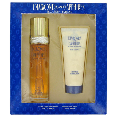 W-Gift-diamonds-&-saphires-by-elizabeth-taylor Gift Set -- 3.3 oz EDT Spray + 3.3 oz Body Lotion