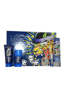 M-Gift-ed-hardy-love-&-luck-by-christian-audigier Gift Set 3.4oz EDT Spray| 3oz Hair & Body Wash| 2.75oz Alcohol Free Deodorant Stick| 7.5ml Mini EDT Spray