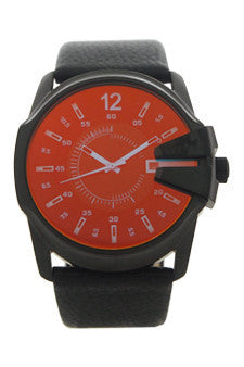 M-Wat-dz1657-master-chief-black-leather-strap-watch-by-diesel 1 Pc 