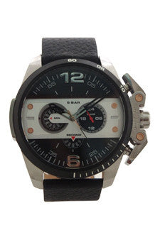 M-Wat-dz4361-chronograph-ironside-black-leather-strap-watch-by-diesel 1 Pc 