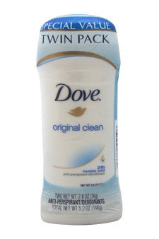 W-DeoS-original-clean-anti-perspirant-deodorant-twin-pack-by-dove 2 x 2.6 oz 