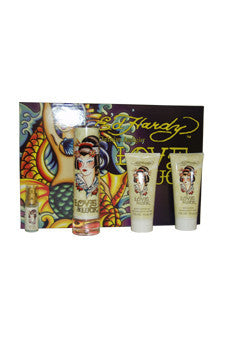 W-Gift-ed-hardy-love-&-luck-by-christian-audigier Gift Set 3.4oz EDP Spray| 3oz Body Lotion| 3oz Bath & Shower Gel| 7.5ml Mini EDP Spray