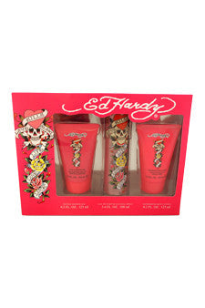 W-Gift-ed-hardy-by-christian-audigier Gift Set 3.4oz EDP Spray| 4.2oz Bath & Shower Gel| 4.2oz Body Lotion