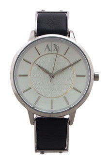 W-Wat-ax5309-stainless-steel-and-black-leather-strap-watch-by-armani-exchange 1 Pc 