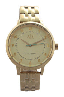 W-Wat-ax5361-crystal-gold-tone-stainless-steel-bracelet-watch-by-armani-exchange 1 Pc 