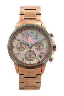 W-Wat-ax4326-chronograph-rose-gold-tone-stainless-steel-bracelet-watch-by-armani-exchange 1 Pc 